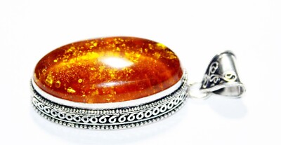 Top Amber Oval Shape Gemstone Handmade Pendant Jewelry Pendant Size 3 inches