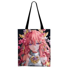 Genshin Impact Yae Miko Canvas Shoulder Bag Shopping Handbag Gift Fashion 1