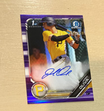 2019 BOWMAN CHROME JARED OLIVA AUTO 049/250 PURPLE REFRACTOR PITTSBURGH PIRATES