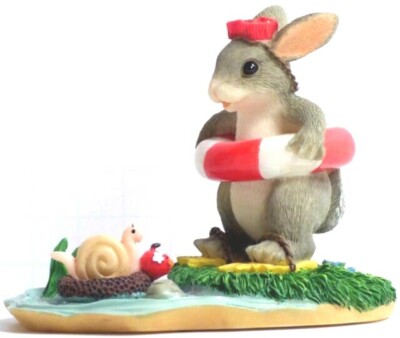 CHARMING TAILS BY DEAN GRIFF - COME ON IN - THE WATER'S FINE (BUNNY/SNAIL)