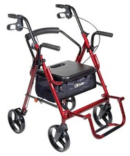 Drive Medical Duet Rollator/Transport Chair, 8" Casters