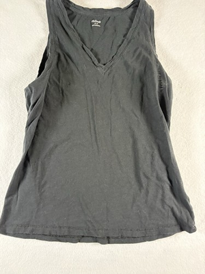 #ad Madewell Sleeveless Black Tank Top Size Small V Neck Cotton $8.00