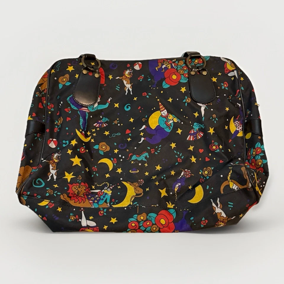 Y2K Piero Guidi Magic Circus Italian Designer Tote Bag Black Coated Canvas Rare - Image 2 of 4