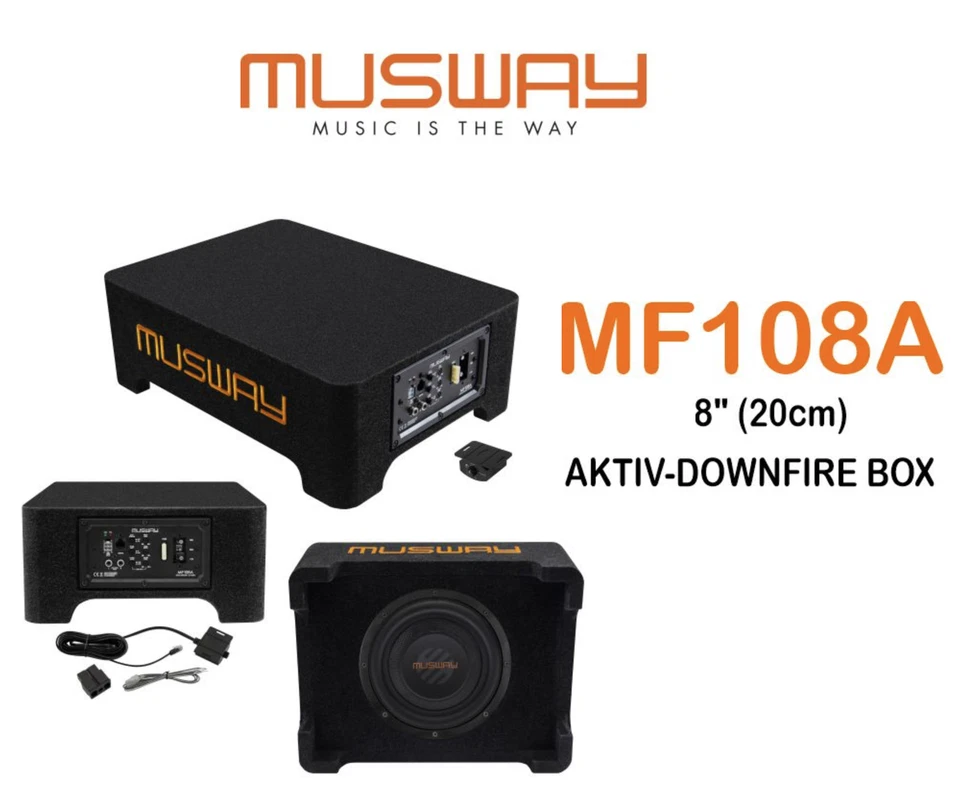 Boîtier de subwoofer actif Musway MF108A 8" (20 cm) Downfire de 450 watts