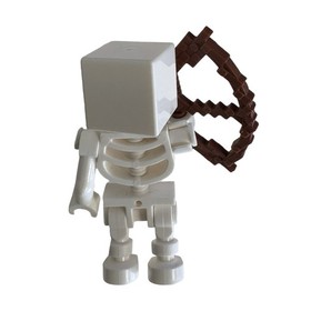 LEGO Minecraft White Skeleton with Cube Skull and Brown Bow and Arrow 21132