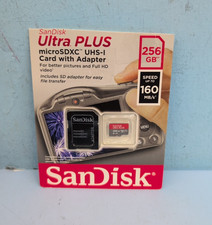 SanDisk Ultra Plus 256GB MicroSDXC UHS-I Memory Card with Adapter 160MBs