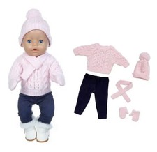 5-teiliges Puppenkleidung Für Babyborn 35-46cm Winter Handschuhe Schal Pullover