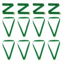 12 Pcs Award Neck Ribbons with Snap Clip Medal Lanyards, Green
