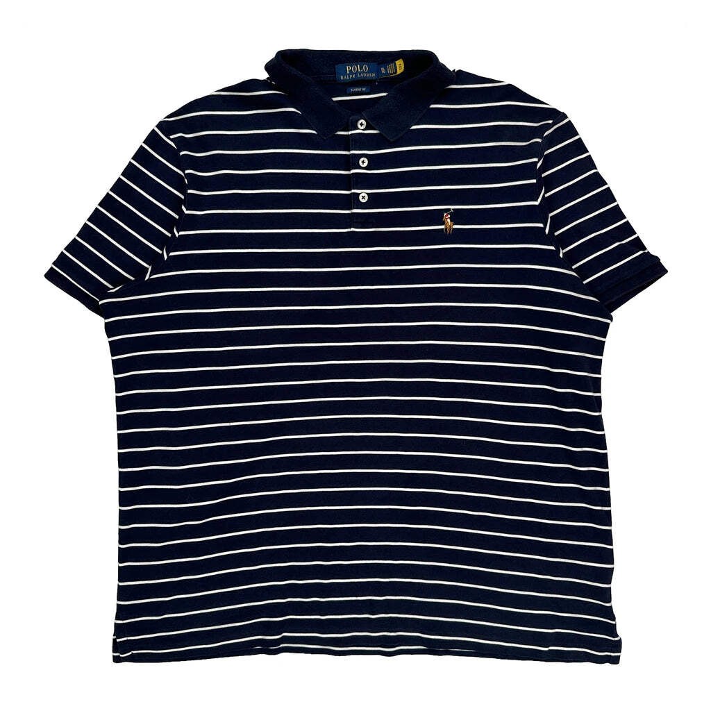 Polo By Ralph Lauren Striped Polo Shirt - XL Navy Cotton
