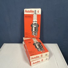 Autolite Set Of 6 Copper Spark Plugs 46 Nos Usa Made
