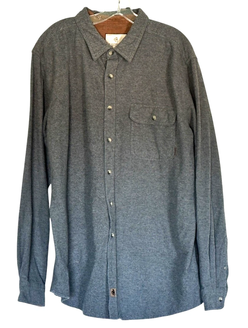 Legendary Whitetails Mens Sz XLT Gray Flannel Shirt Outdoors Hiking Normcore