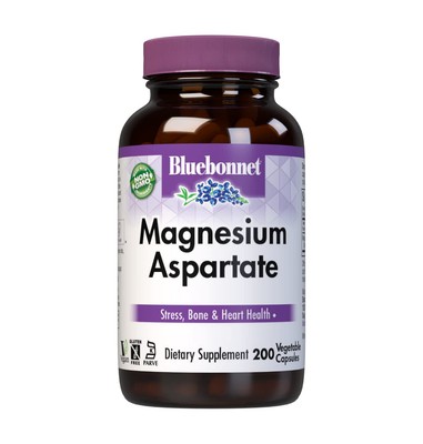 Bluebonnet Nutrition Magnesium 400 mg Chelated Magnesium Aspartate Daily Mine...