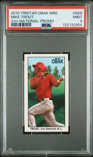 Mike Trout 2010 TRISTAR OBAK MINI 31st NATIONAL-PROMO #N28 MIKE TROUT PSA 9