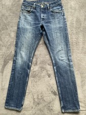 Left Field NYC Selvedge Denim Jeans Mens Size 30x33 Button Fly Blue Made In USA