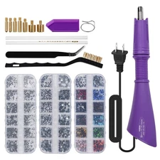 DIY Purple Hotfix Rhinestone Applicator Kit - Wand Tool for Textiles Crafts US