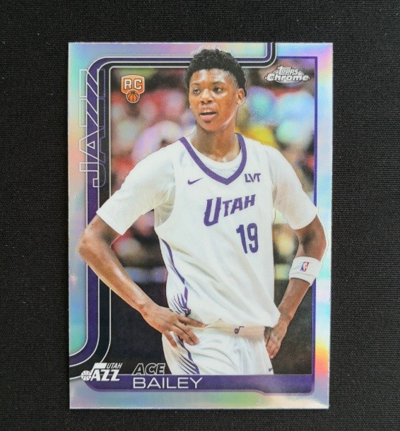 Ace Bailey 2025-26 Topps Chrome Basketball Refractor RC #255 -B