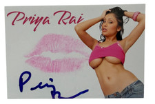 Priya Rai Signed Kiss Card Adult Star Autograph Kiss Print Beckett Witness