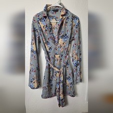 Pretty Little Thing Blue and Yellow Floral Long Sleeve Dress