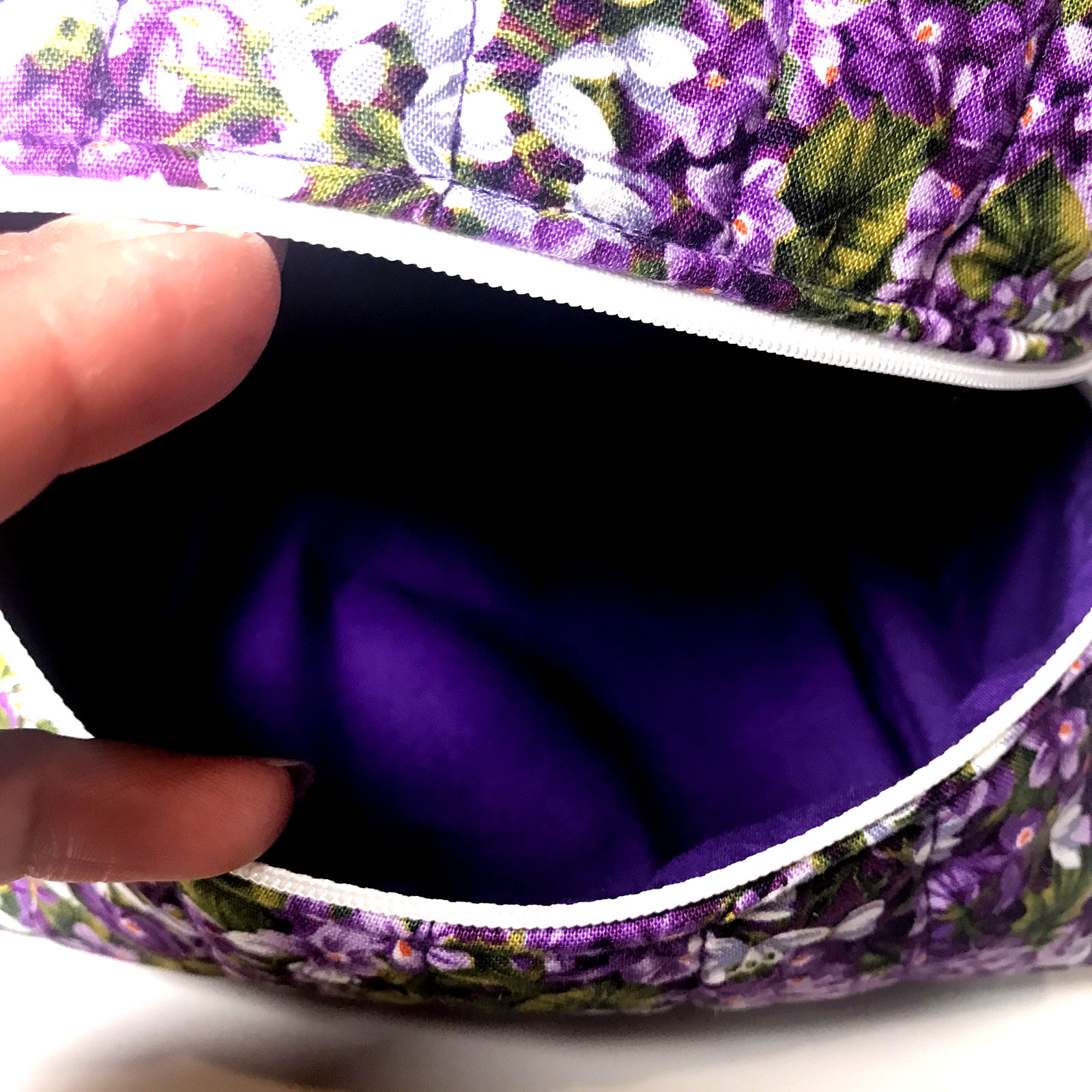 Embroidered Zipper Bag Box Pouch Makeup Cosmetic Storage Travel Large 5.5x6.75x5