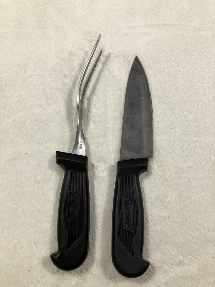 Colman Stainless Steel Carving Fork & Chef Knife Set Camping Hunting BBQ New - Image 3 of 4