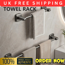 30/40/50cm Single Single Towel Rail Rack Holder Wall Mounted Bathroom Kitchen UK