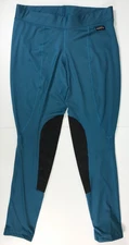 Kerrits Riding Pants Teal Womens XL Equestrian Knee Patch Tight Breeches Horse