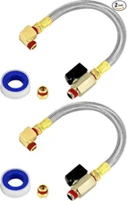 2 Pack Extended Tank Drain Valve Assembly Kit for Air Compressor, Including 10 I