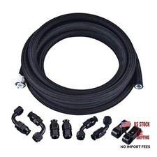 PTFE Fuel Line Kit, AN6 E85 Fuel Hose Line 10FT 6AN Black