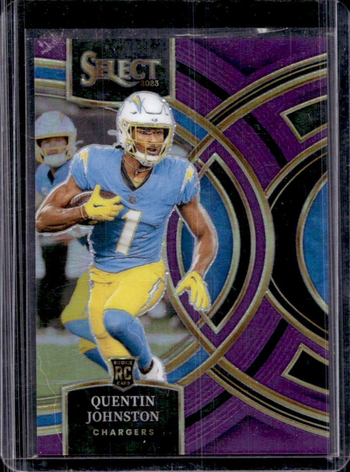 2023 Select Quentin Johnston RC Purple Prizm Premier Level #/75 Chargers
