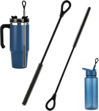 Straw Cleaner Brush Set, 2 Pcs Reusable Straw Brushes for Glass, Metal & Smoothi