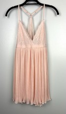 Cinema Etoile Seductive Wear Nightgown XL Pink Pleated Lace Sheer Feminine Blush