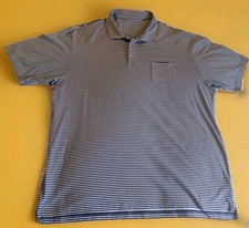 Peter Millar Seaside Wash Mens Polo Shirt Size XXL Striped Pocket Golf