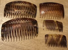 Vintage Goody Side Tooth Comb Hair Lot of 5 Large, Small, Med. Tortoise Shell