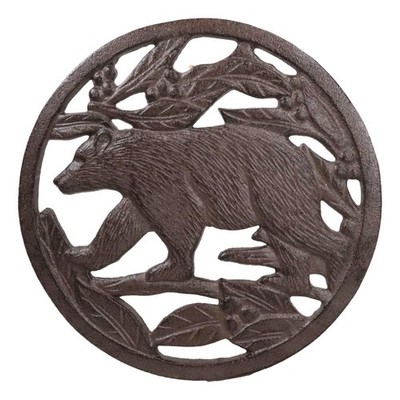 Ebros Gift Cast Iron Vintage Western Rustic Bronze Black Bear 7.25''D, 