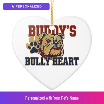 Custom Bulldog Christmas Holiday Xmas Ornament Personalized Heart Easter Gift