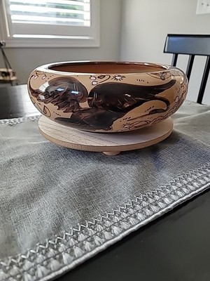 Vintage Albisola Emmebi Italy Signed Hand Painted Ceramic Pottery Bowl