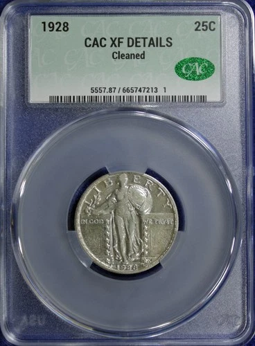 1928 STANDING LIBERTY QUARTER CAC XF DETAILS (2532308)