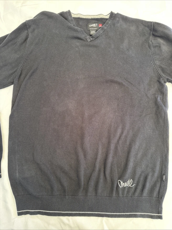 Suéter O’Neill Para Hombre XL Negro Cuello en V Algodón Clásico Playa Punk Foto 4 de 4