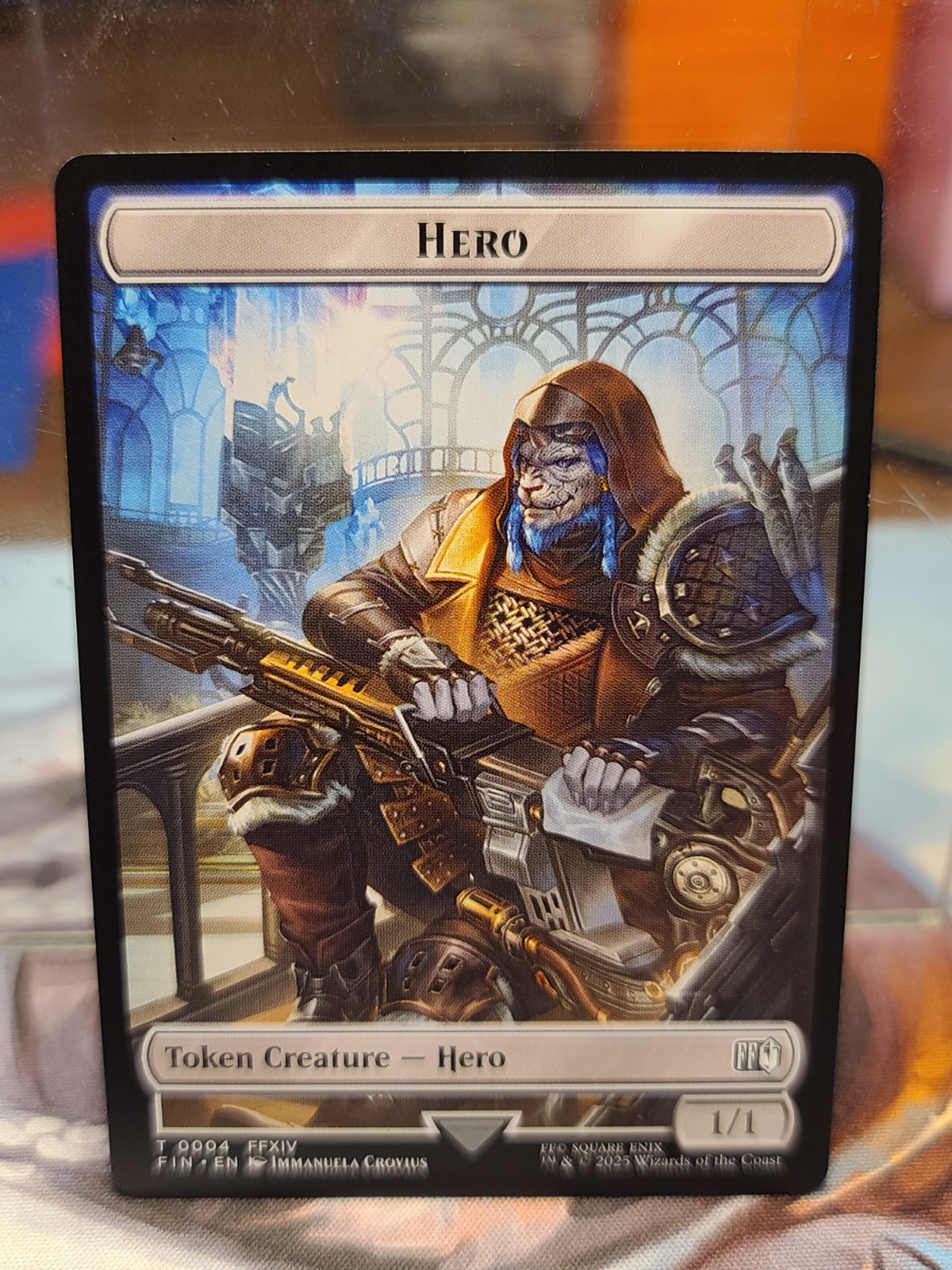 T 0004 Hero 0015 Wizard Creature Emblem Token Final Fantasy FIN MTG Card