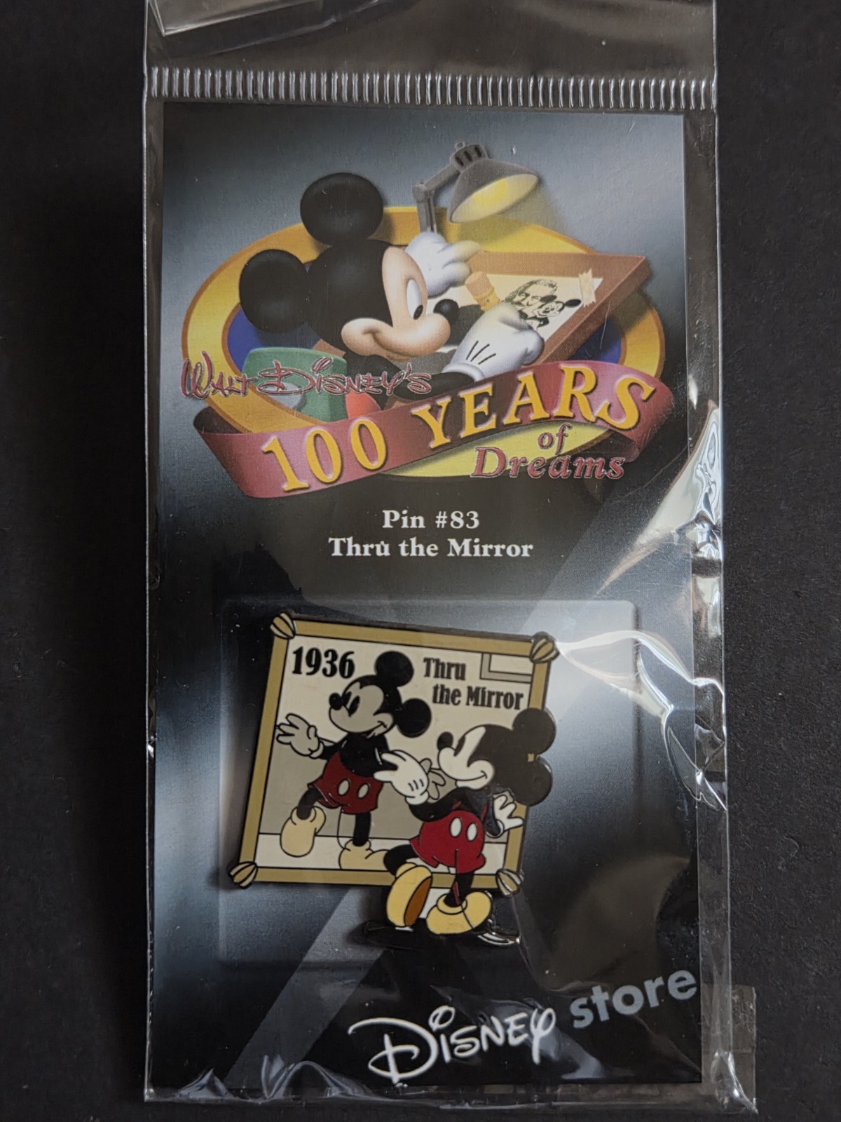 Disney Store 100 Years of Dreams #83 Thru the Mirror Mickey Mouse Pin