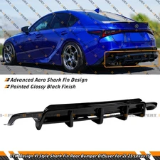 For 2021-25 Lexus IS300 IS350 CTM Design V1 Gloss Black Rear Bumper Diffuser