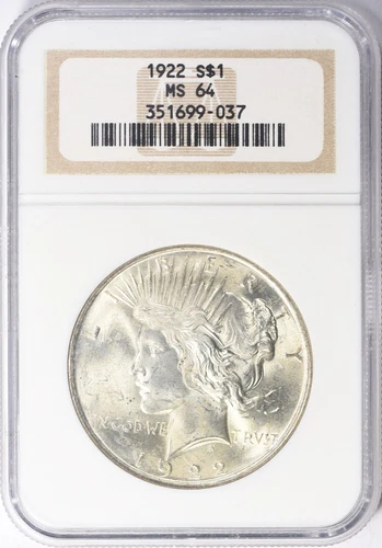 1922 Peace Silver Dollar NGC MS-64
