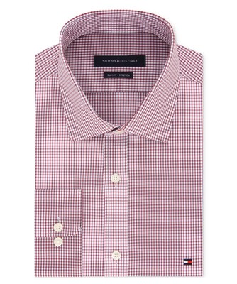 tommy hilfiger red dress shirt