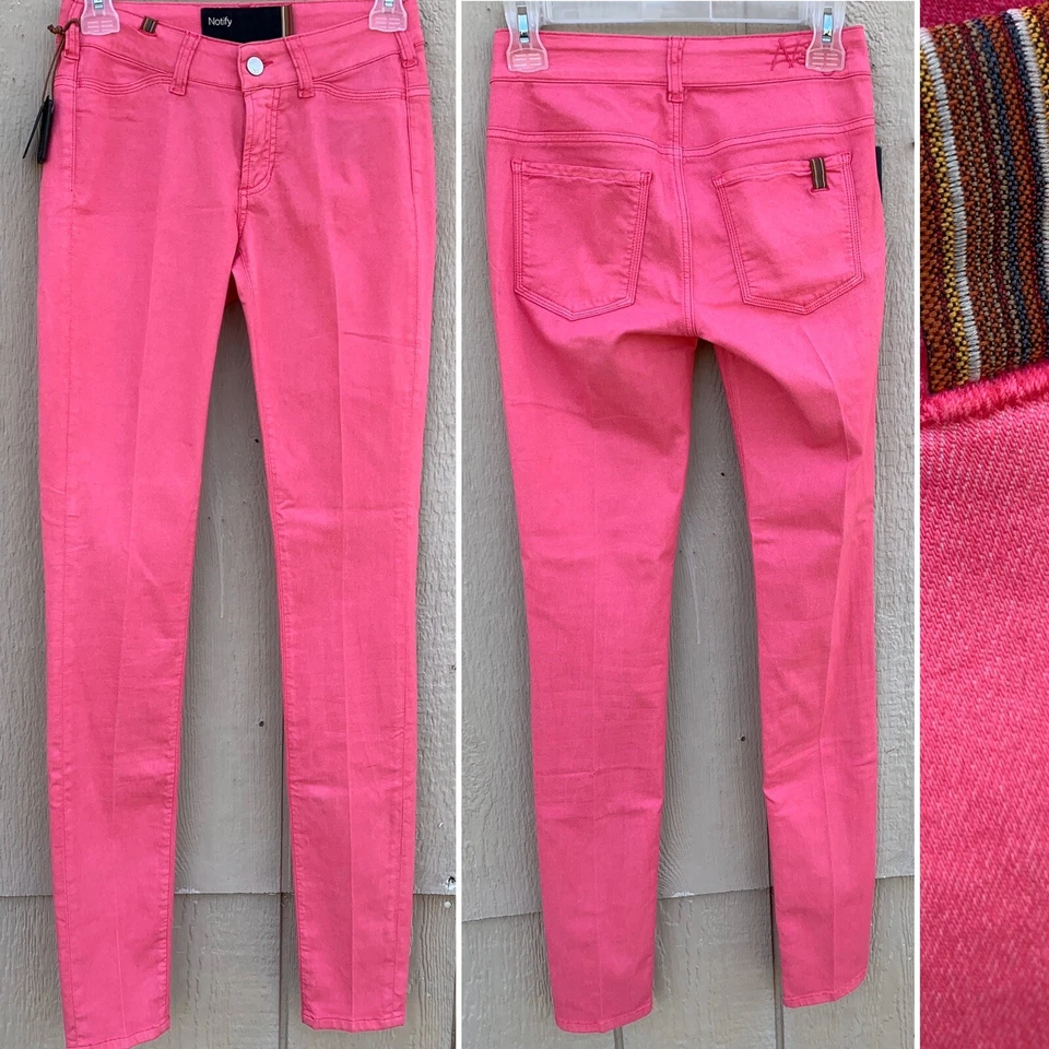 Pantalones de Gabardina Notify Mycelis Fushia Talla 26 (rosa intenso) Hecho en Italia Foto 2 de 4
