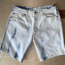 Vintage Levis 501 Denim Acid Wash Jeans Shorts USA Made Distressed Sz 28X9