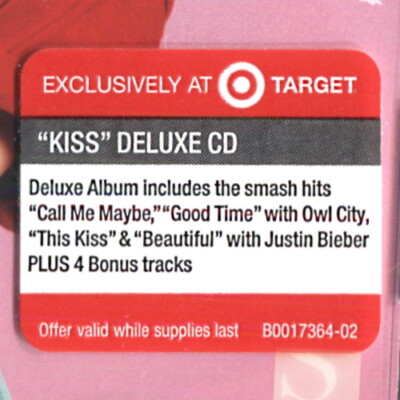4 BONUS TRACKS---- CARLY RAE JEPSEN Kiss TARGET Deluxe Edition CD