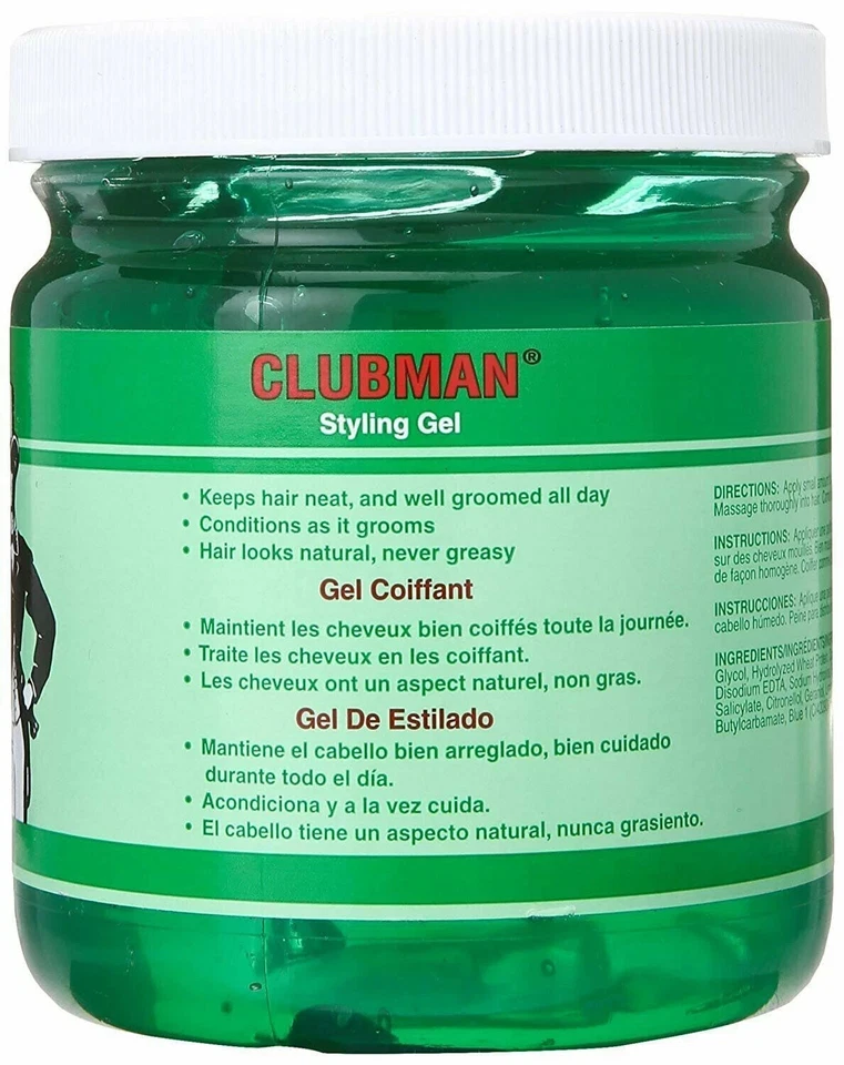 Clubman Pinaud Styling Gel Specially Formulated For Men Regular Hold 16 Ounce - Image 2 of 2