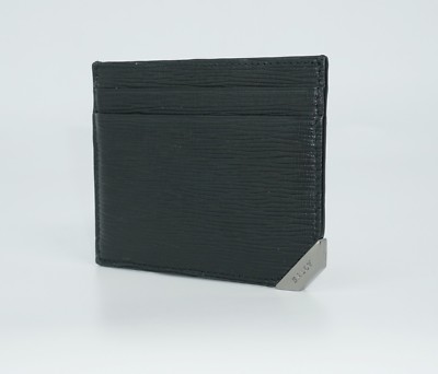 Étui à Cartes En Cuir Grainé Bally Bhar Pour Homme - Noir, Neuf Avec étiquettes