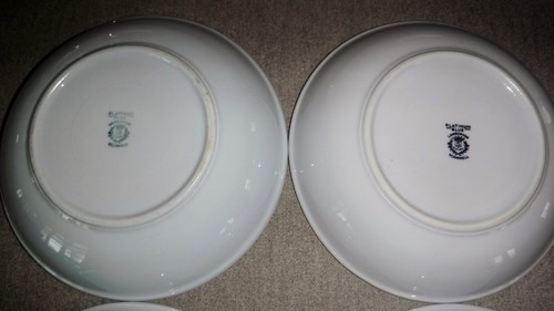 4 ciotole zuppa/insalata cinese Lamberton Scammell blu platino merce ristorante 8" - Foto 9 di 9