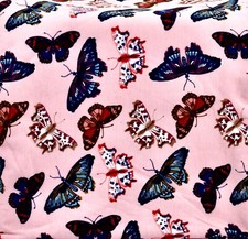 Butterfly Fabric,Pink,Flannel,Multi-Color Butterflies,80"l x 58"w, Jo-ann's